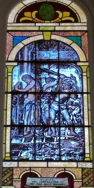 stainglass window Scourging of Jesus