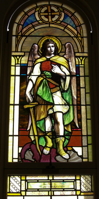stainglass window St Michael the Archangel