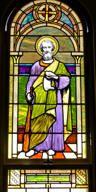 stainglass window St. James the Lesser